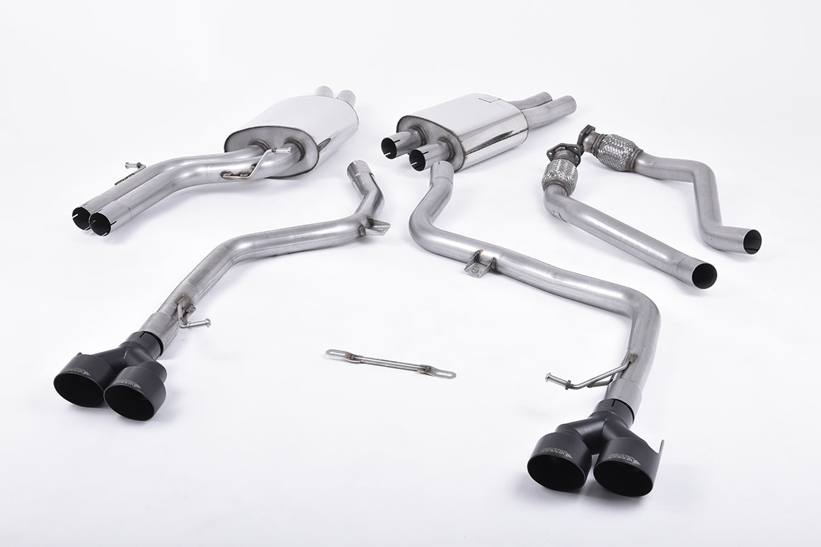 Milltek Non-Resonated Cat-Back Exhaust | Audi B8.5 S5 - Cerakote Black Tips