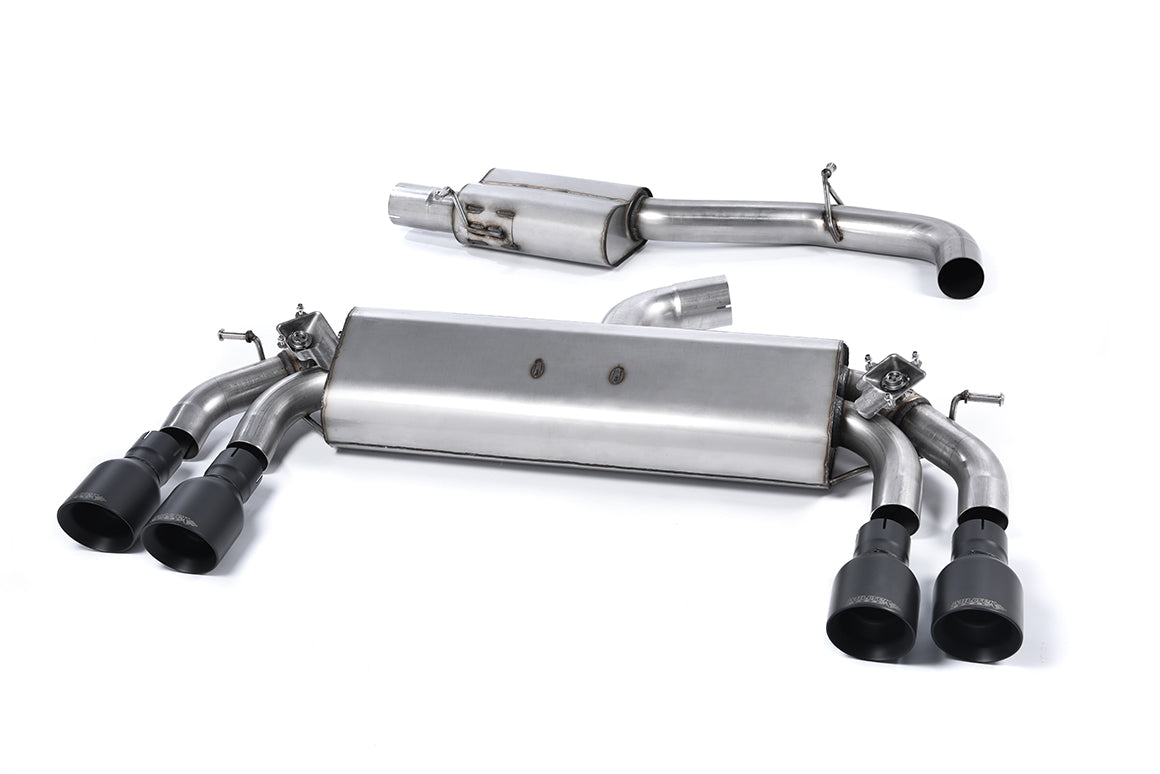 Milltek Resonated Cat-Back Exhaust | Audi S3 8V Sportback - Cerakote Black Tips