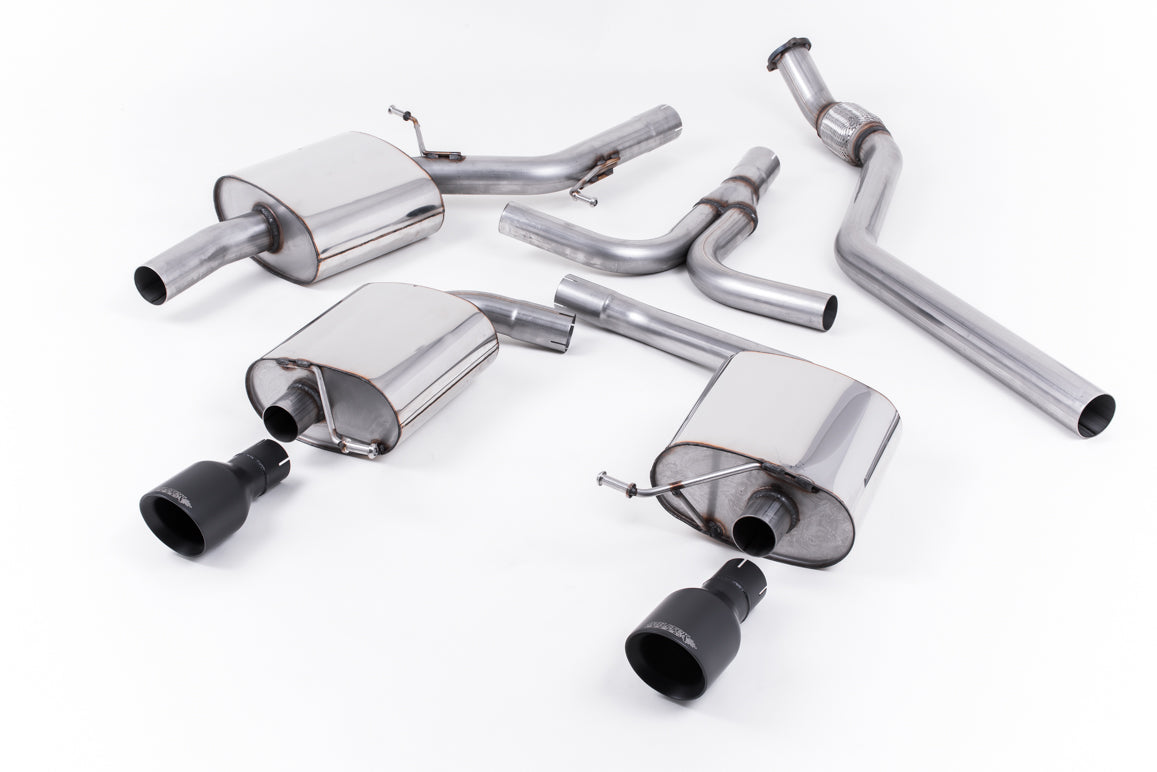 Milltek Resonated Cat-Back Exhaust | Audi B8 A5 2.0 TFSI - Cerakote Black Tips