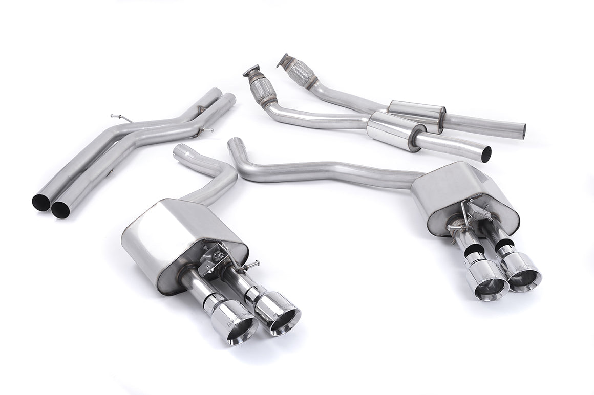 Milltek Valved Non-Resonated Cat-Back Exhaust | Audi C7 S6 S7 - Polished Tips