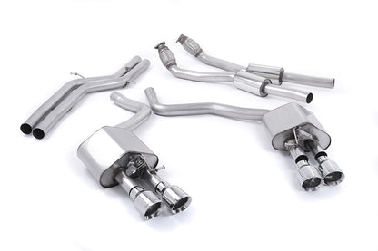 Milltek Valved Non-Resonated Cat-Back Exhaust | Audi C7 S6 S7 - Polished Tips
