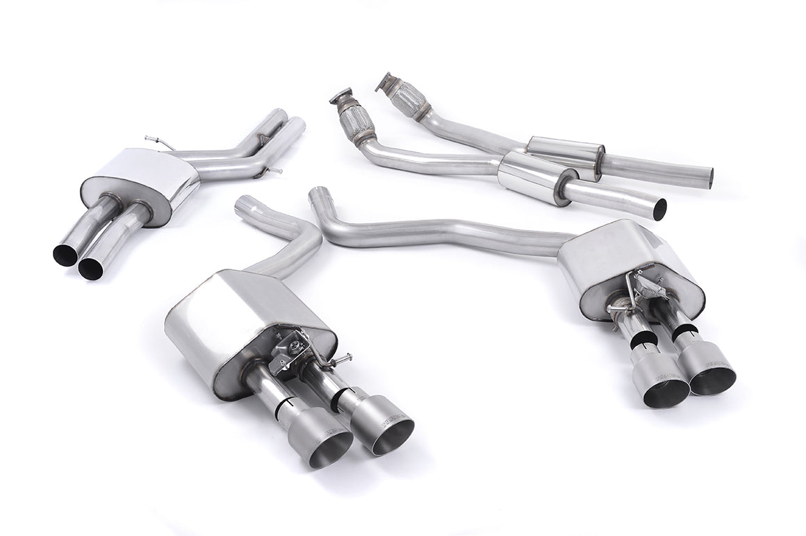 Milltek Valved Cat-Back Exhaust | Audi C7 S6 S7 - Brushed Titanium Tips
