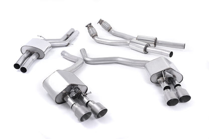 Milltek Valved Cat-Back Exhaust | Audi C7 S6 S7 - Brushed Titanium Tips