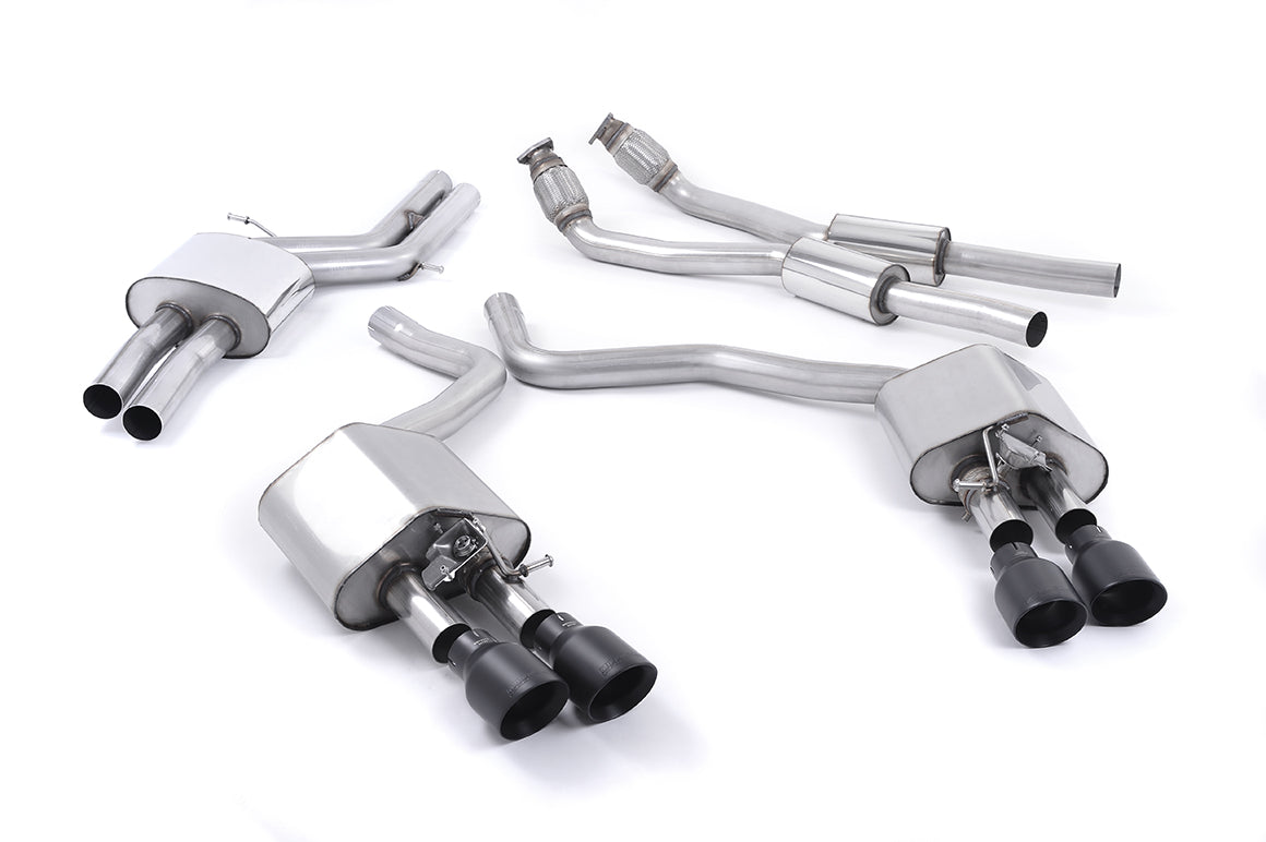 Milltek Valved Cat-Back Exhaust | Audi C7 S6 S7 - Cerakote Black Tips
