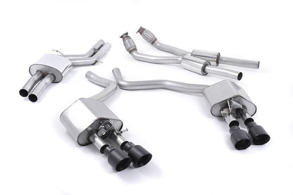 Milltek Valved Cat-Back Exhaust | Audi C7 S6 S7 - Cerakote Black Tips