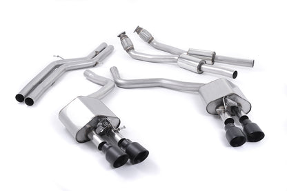 Milltek Valved Non-Resonated Cat-Back Exhaust | Audi C7 S6 S7 - Cerakote Black Tips