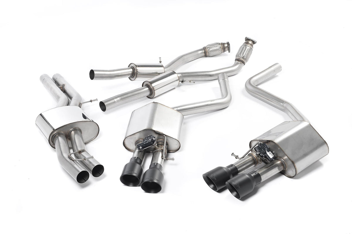 Milltek Resonated Cat-Back Exhaust | Audi D4 S8 - Cerakote Black Tips