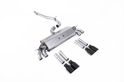 Milltek Non-Resonated Cat-Back Exhaust | Audi S3 8V.2 - Cerakote Black Tips