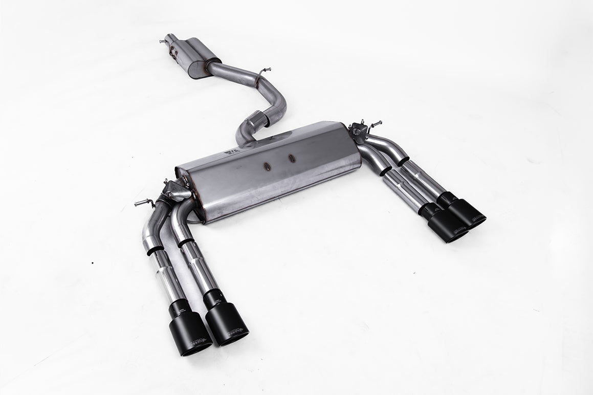 Milltek Resonated Cat-Back Exhaust | Audi 8V S3 - Cerakote Black Tips