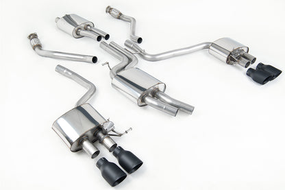 Milltek Resonated Cat-Back Exhaust | Audi 8R SQ5 - Cerakote Black Tips