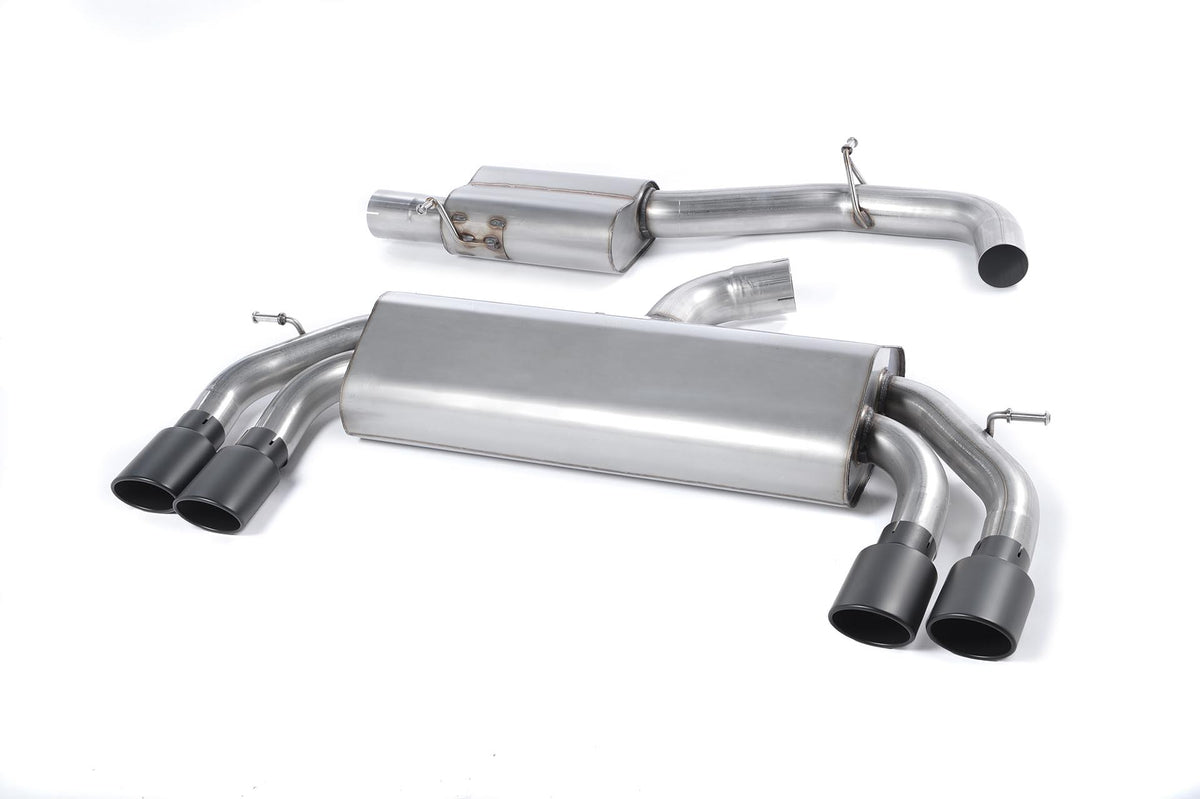 Milltek Resonated Race Cat-Back Exhaust | Audi S3 8V - Cerakote Black Tips