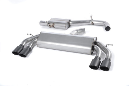 Milltek Resonated Race Cat-Back Exhaust | Audi S3 8V - Cerakote Black Tips