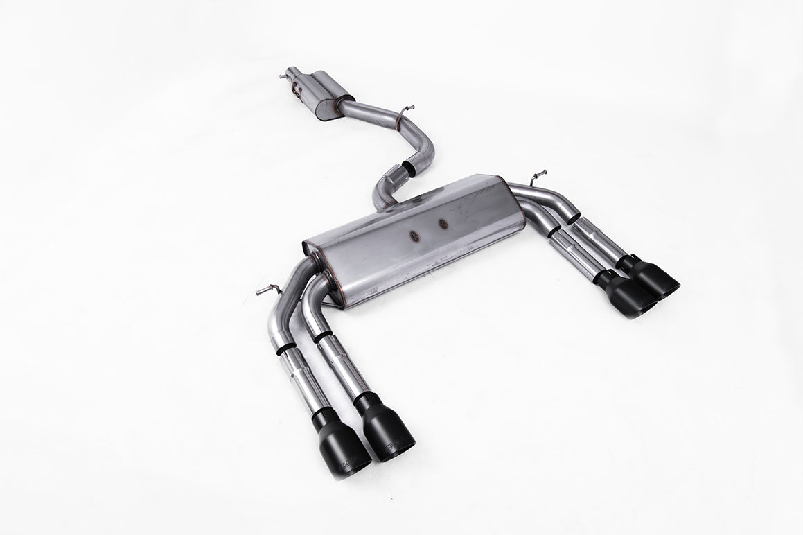 Milltek Resonated Race Cat-Back Exhaust | Audi 8V S3 - Cerakote Black Tips