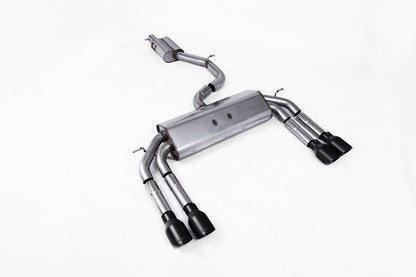 Milltek Resonated Race Cat-Back Exhaust | Audi 8V S3 - Cerakote Black Tips