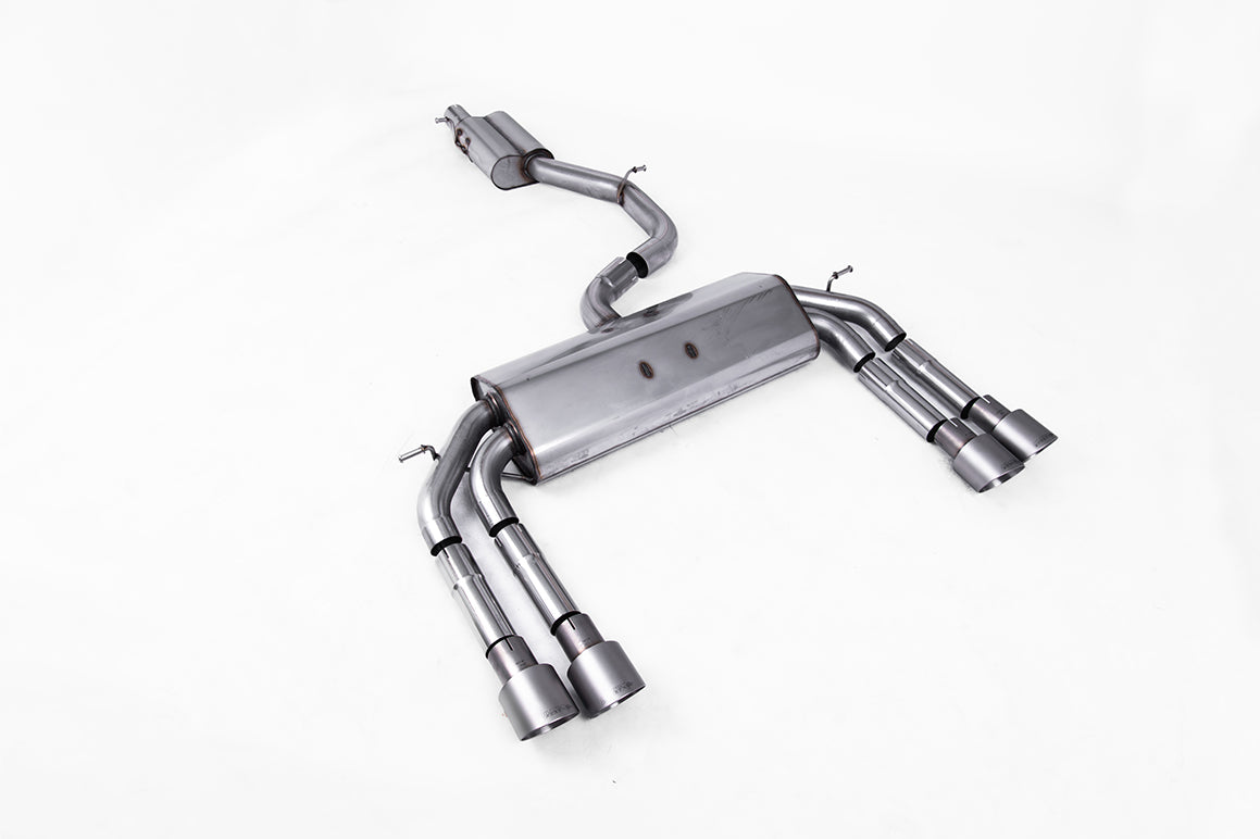 Milltek Resonated Race Cat-Back Exhaust | Audi S3 8V 2.0 TFSI - Brushed Titanium Tips