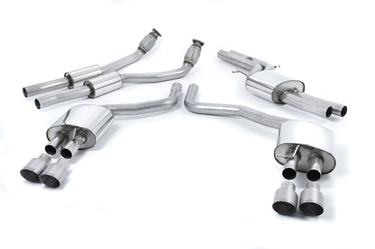 Milltek Resonated Cat-Back Exhaust | Audi C7 S6 S7 - Brushed Titanium Tips