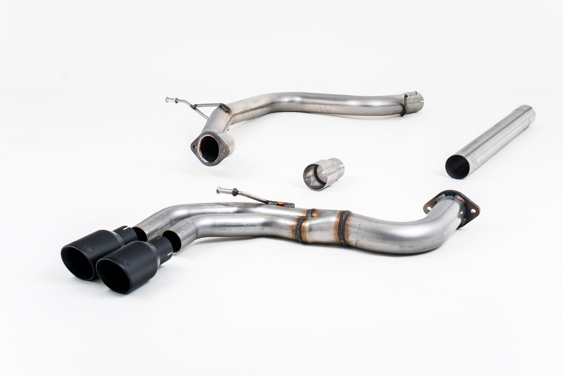 Milltek Non-Resonated Cat-Back Exhaust | Audi A3 MQB 2.0 TDI - Cerakote Black Tips