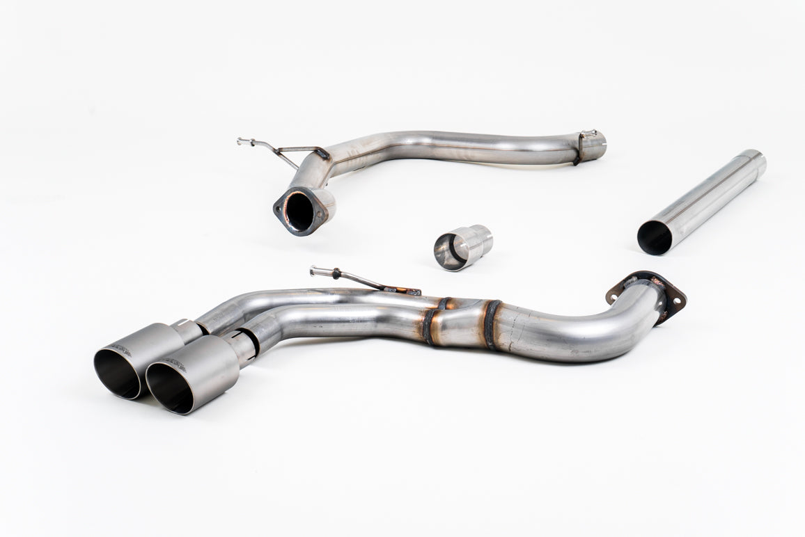 Milltek Non-Resonated Cat-Back Exhaust | Audi A3 MQB 2.0 TDI - Brushed Titanium Tips