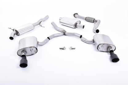 Milltek Resonated Cat-Back Exhaust | Audi B9 A4 2.0 TFSI Quattro - Cerakote Black Tips