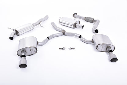 Milltek Resonated Cat-Back Exhaust | Audi B9 A4 2.0 TFSI - Brushed Titanium Tips