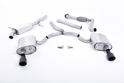 Milltek Road+ Cat-Back Exhaust | Audi B9 A4 2.0 TFSI Quattro - Cerakote Black Tips