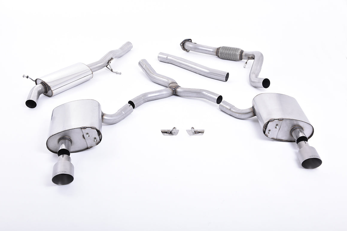 Milltek Road+ Cat-Back Exhaust | Audi B9 A4 2.0 TFSI - Brushed Titanium Tips