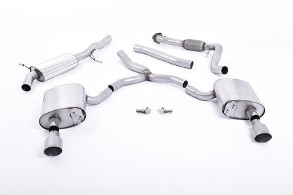 Milltek Road+ Cat-Back Exhaust | Audi B9 A4 2.0 TFSI - Brushed Titanium Tips