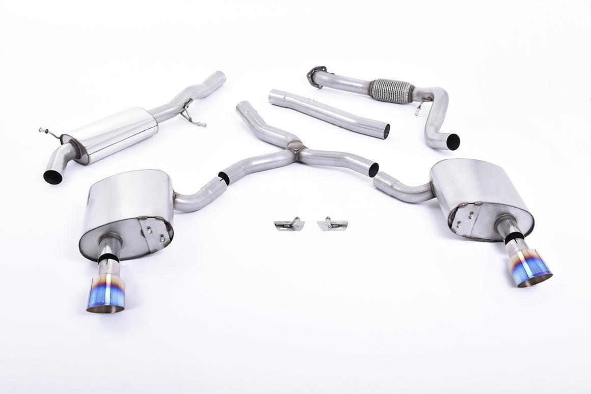 Milltek Road+ Cat-Back Exhaust | Audi B9 A4 2.0 TFSI - Burnt Titanium Tips