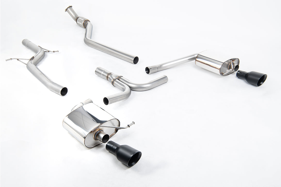 Milltek Non-Resonated Cat-Back Exhaust | Audi B8 A4 2.0 TFSI - Cerakote Black Tips