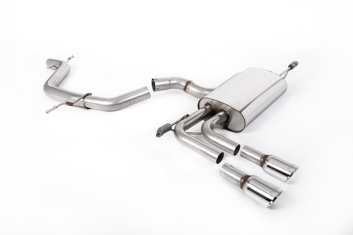 Milltek Non-Resonated Cat-Back Exhaust | Audi A3 8P 2.0T FSI - GT-80 Polished Tips