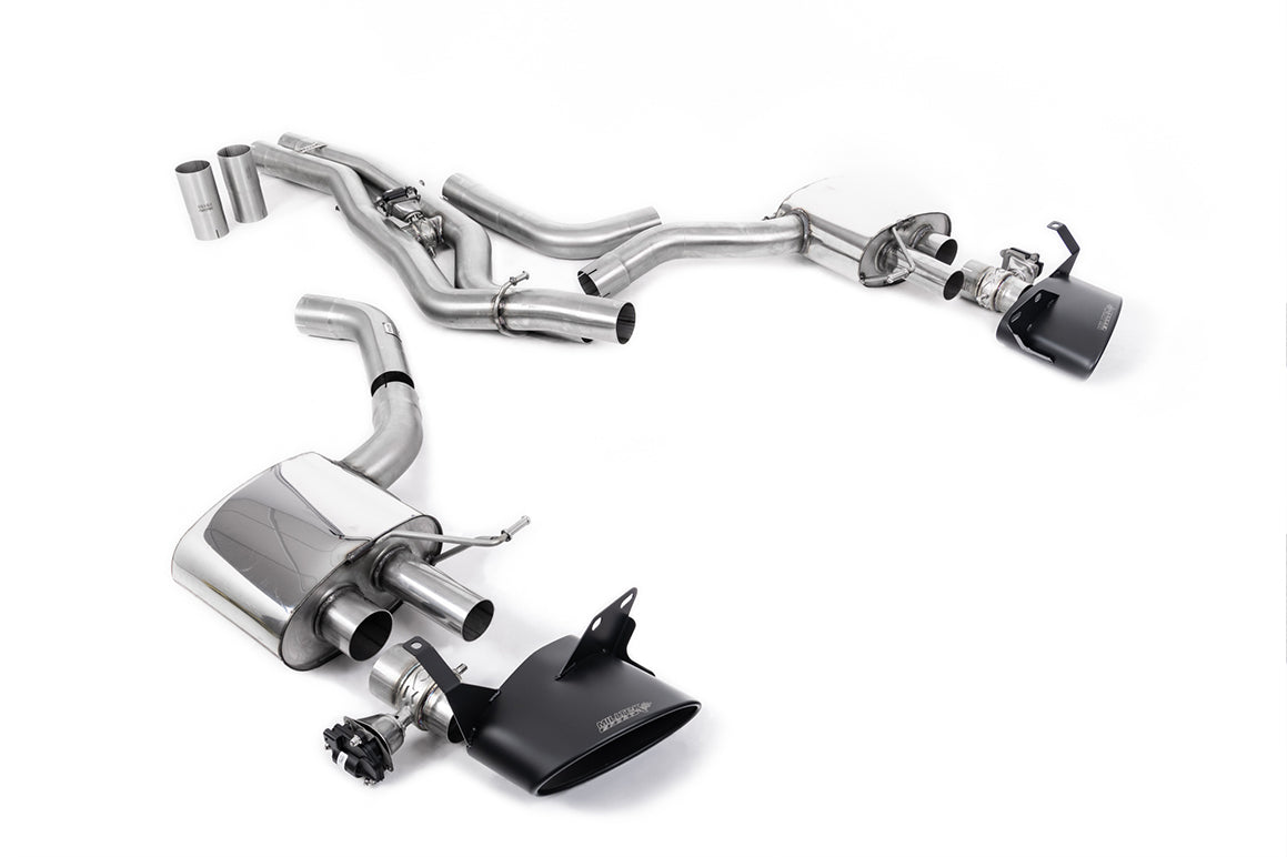 Milltek 80mm Non-Resonated Cat-Back Exhaust | Audi RS6 RS7 C8 - Cerakote Black Tips