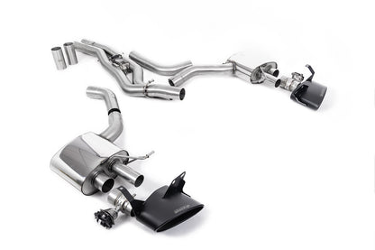 Milltek 80mm Non-Resonated Cat-Back Exhaust | Audi RS6 RS7 C8 - Cerakote Black Tips