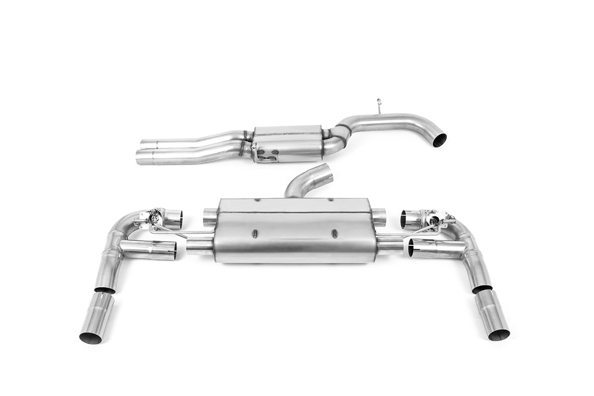 Milltek 80mm Resonated Cat-Back Exhaust | Audi 8V RS3 - Brushed Titanium Tips