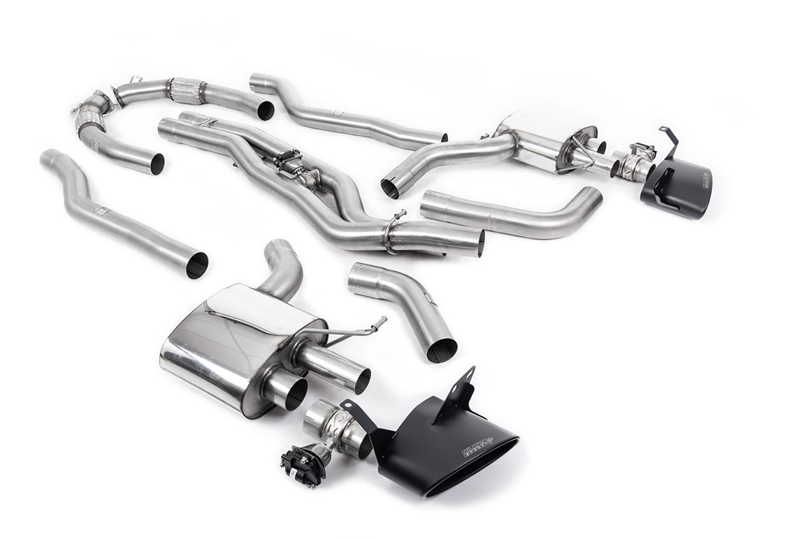 Milltek 80mm Non-Resonated Cat-Back Exhaust | Audi C8 RS6 RS7 - Cerakote Black Tips