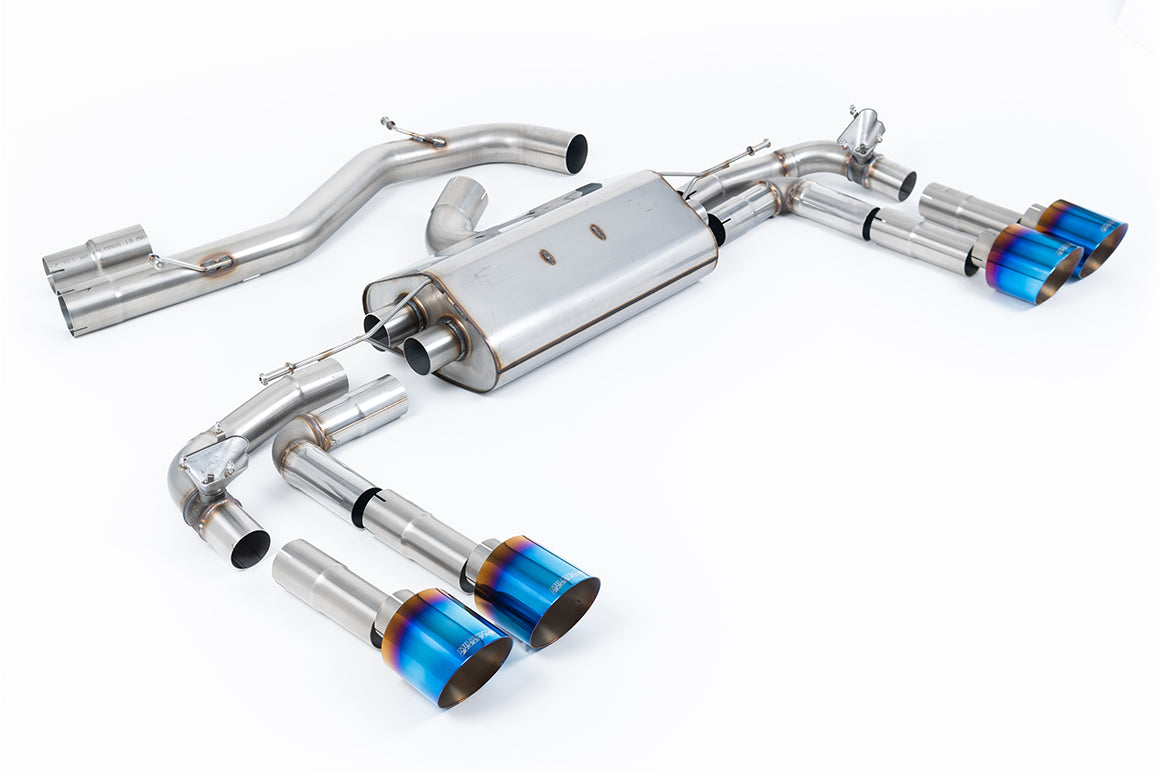 Milltek 80mm Road+ Cat-Back Exhaust | Audi S3 8Y - Burnt Titanium Tips