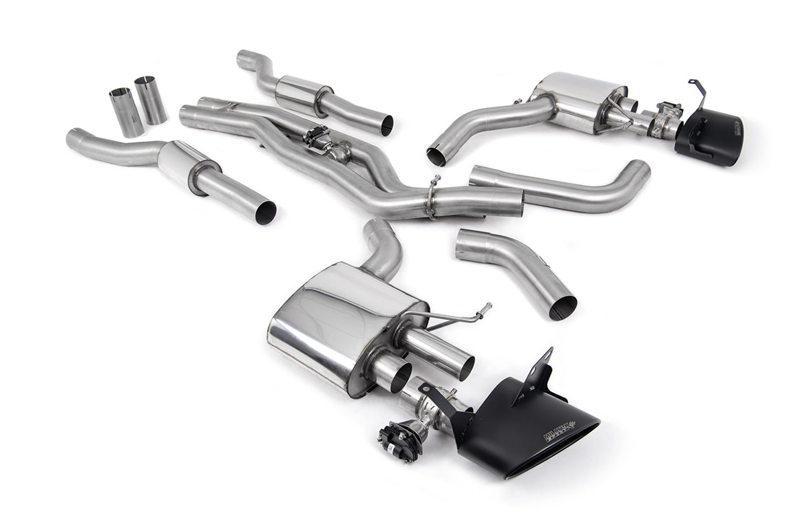 Milltek 80mm Resonated Cat-Back Exhaust | Audi C8 RS6 RS7 - Cerakote Black Tips