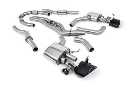 Milltek 80mm Resonated Cat-Back Exhaust | Audi C8 RS6 RS7 - Cerakote Black Tips