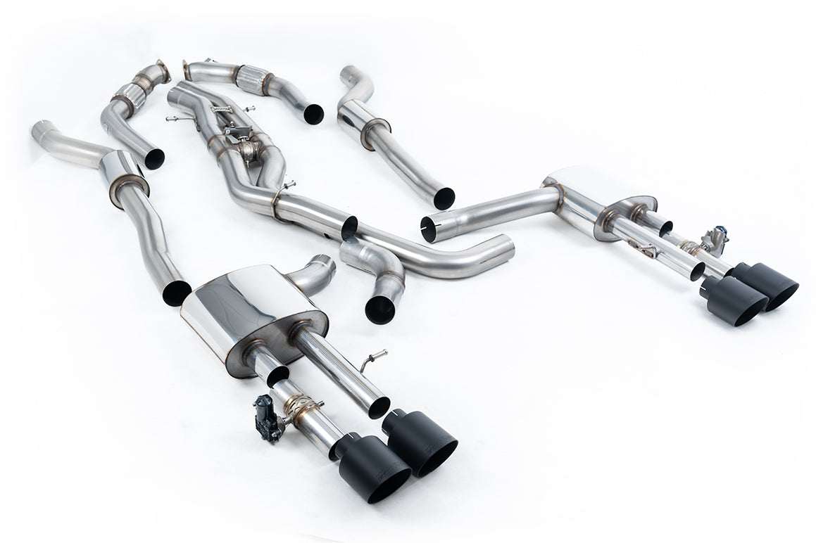 Milltek 80mm Resonated OPF-Back Exhaust | Audi D5 S8 - Cerakote Black Tips