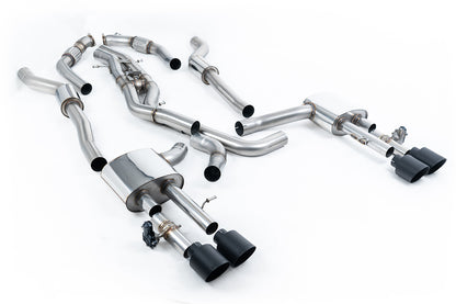 Milltek 80mm Resonated OPF-Back Exhaust | Audi D5 S8 - Cerakote Black Tips