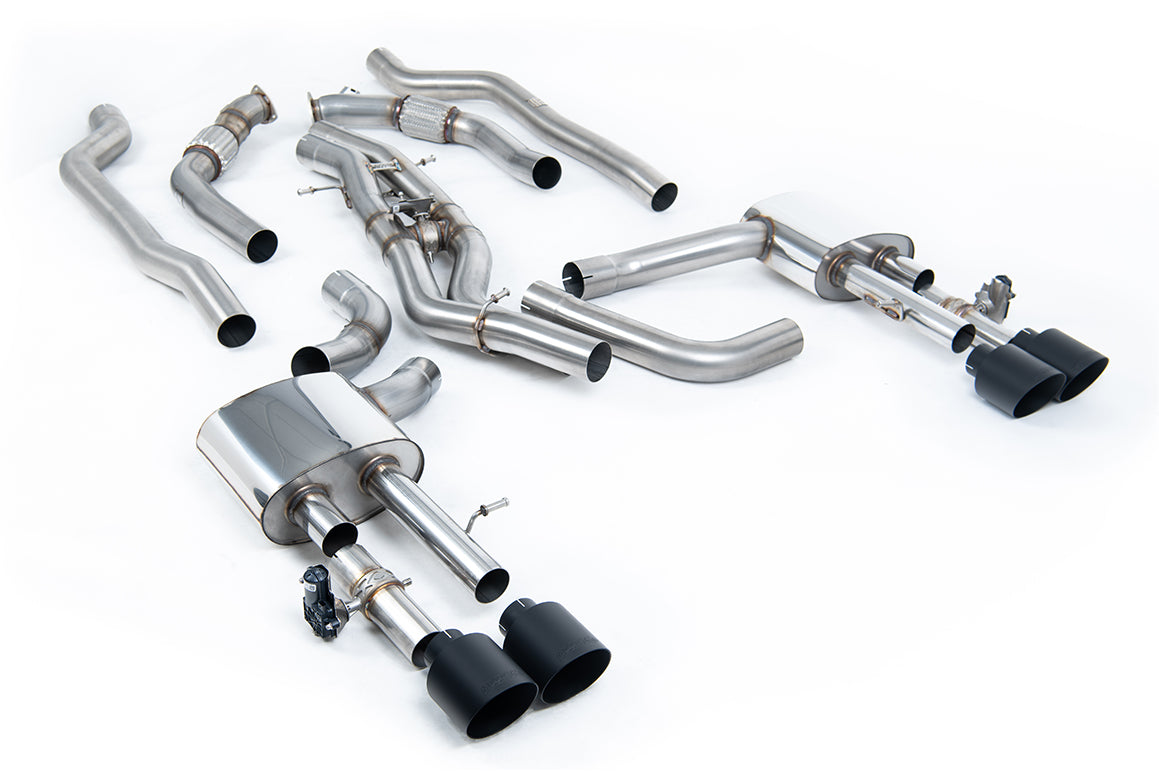 Milltek 80mm Non-Resonated OPF-Back Exhaust | Audi D5 S8 - Cerakote Black Tips