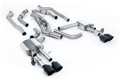 Milltek 80mm Non-Resonated OPF-Back Exhaust | Audi D5 S8 - Cerakote Black Tips