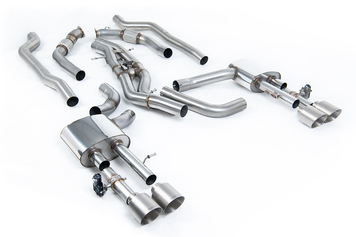 Milltek 80mm Non-Resonated OPF-Back Exhaust | Audi D5 S8 - Brushed Titanium Tips