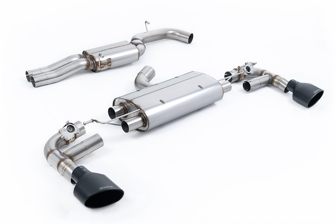 Milltek 80mm Resonated Cat-Back Exhaust | Audi MK3 TTRS - Cerakote Black Tips