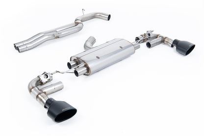 Milltek 80mm Non-Resonated Cat-Back Exhaust | Audi TTRS MK3 - Cerakote Black Tips