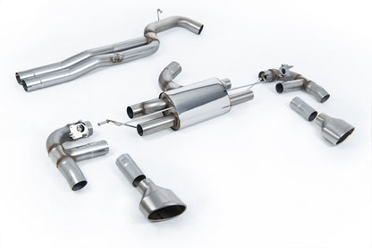 Milltek 80MM Race Non-Resonated Cat-Back | Audi 8V RS3 - Brushed Titanium Tips