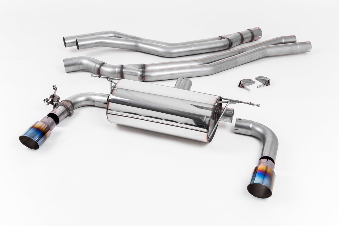 Milltek Non-Resonated Race Cat-Back Exhaust | BMW F22 M240i - Burnt Titanium Tips