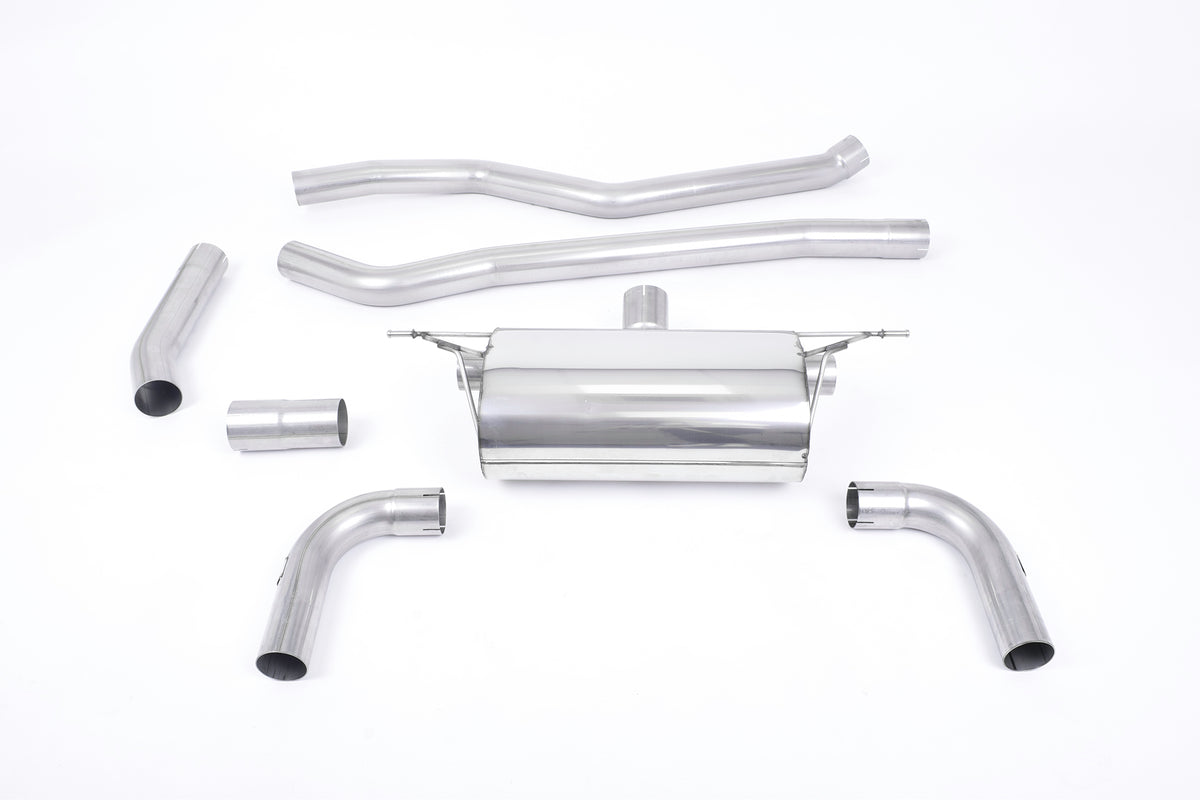 Milltek Non-Resonated Race Cat-Back Exhaust | BMW F30 320i M Sport - Brushed Titanium Tips