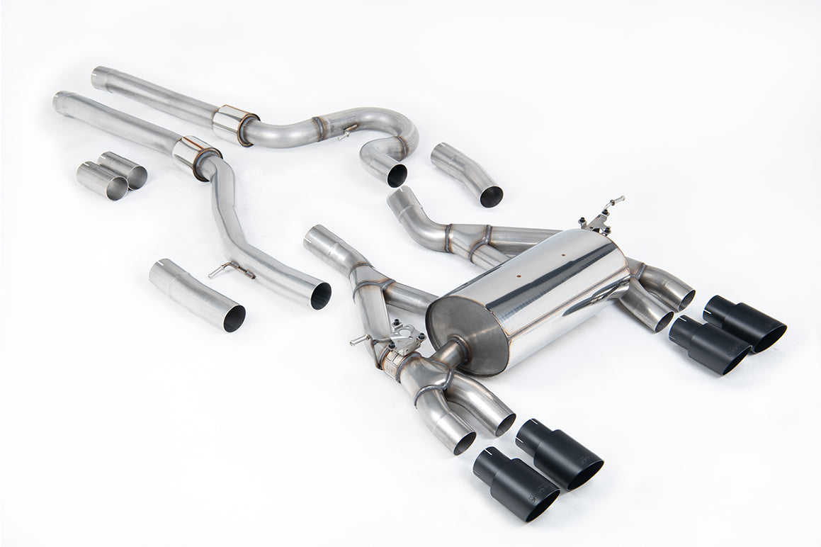 Milltek Equal Length Cat-Back Exhaust | BMW F80 M3 F82 M4 - Cerakote Black Tips
