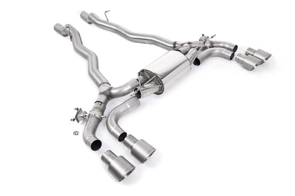 Milltek 80mm OPF/GPF Back System | BMW F90 M5 - Brushed Titanium Tips