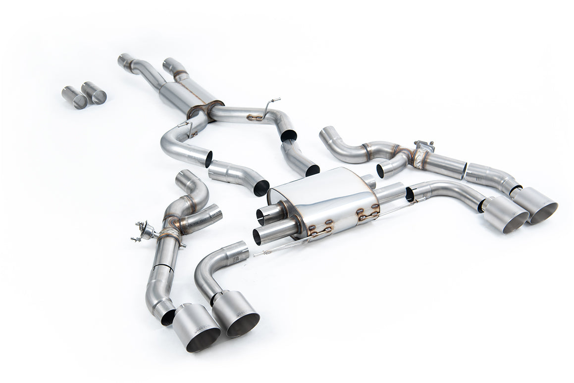 Milltek 80mm OPF/GPF Back System | BMW X3 G01 X4 G02 - Brushed Titanium Tips